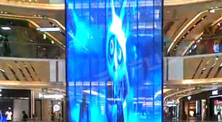 Tela de LED transparente gigante interior de shopping