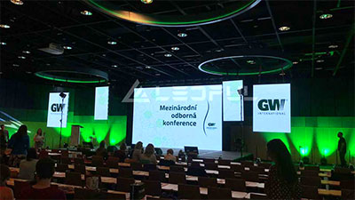 Exposição LED de evento de conferência interna checa