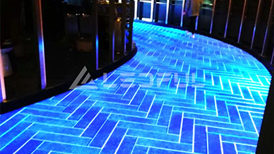 Exibição LED de piso no shopping